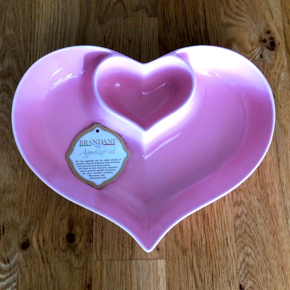 NWT Brandani Heart Shaped Appetizer Dish